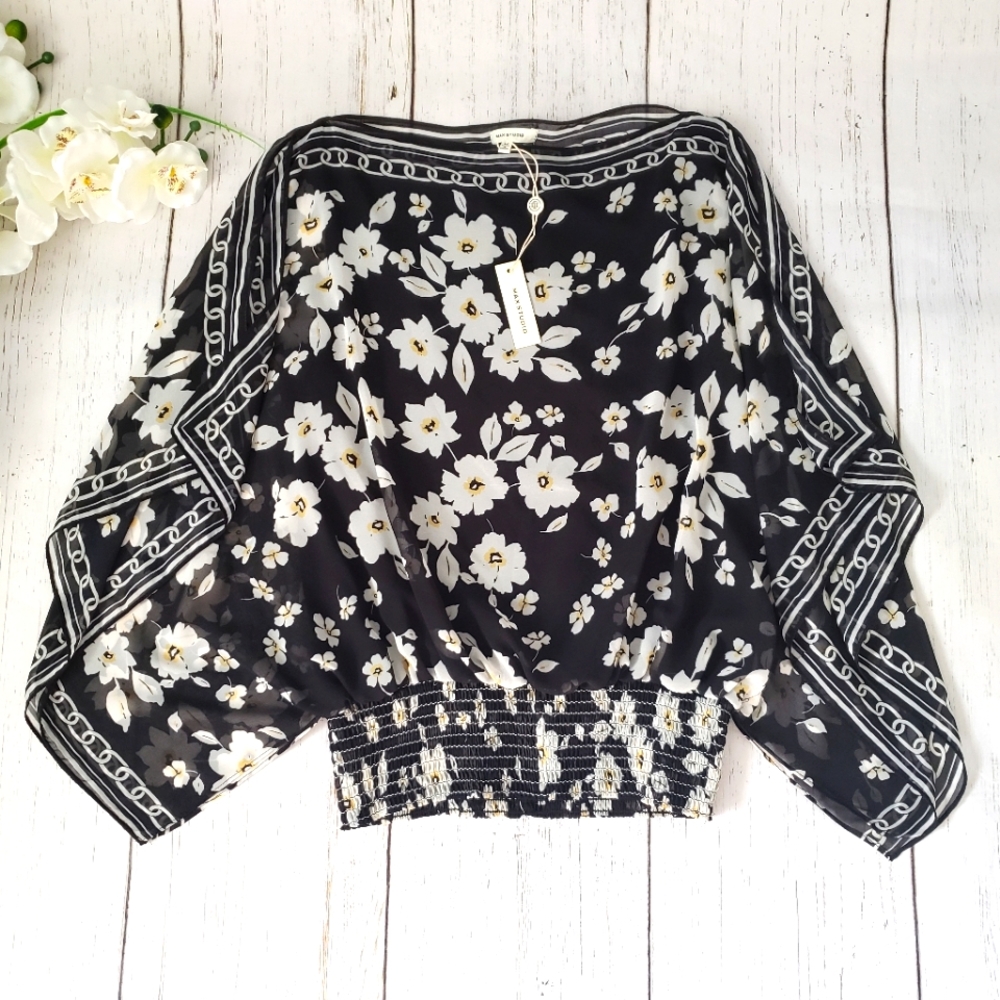 🆕️ Max Studio Floral Print Handkerchief Blouse